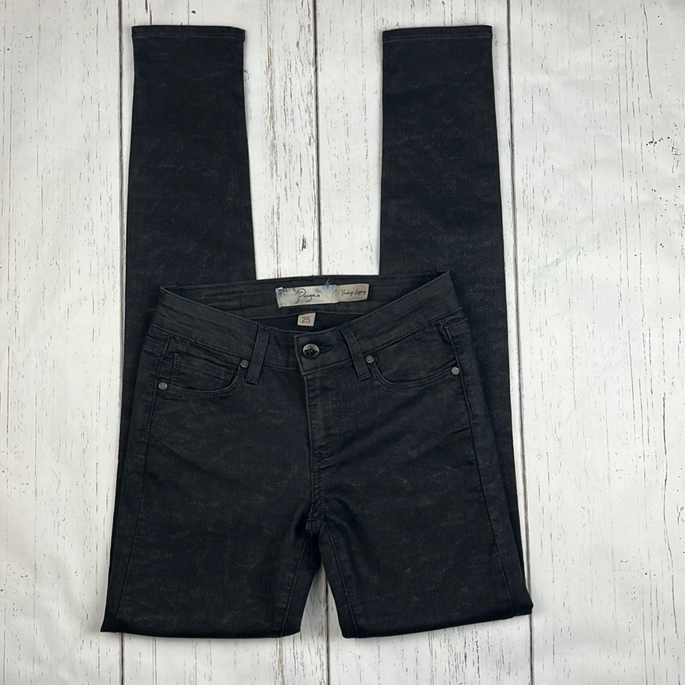 Paige Verdugo Skinny Black Acid Wash Legging Jean